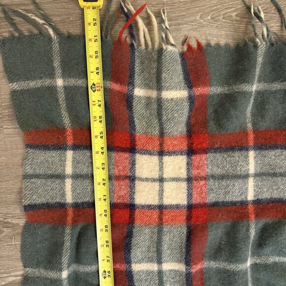 Vintage Wool Plaid Cutter Blanket 41x51 Green Red Tartan RL Christmas Style - Picture 3 of 7